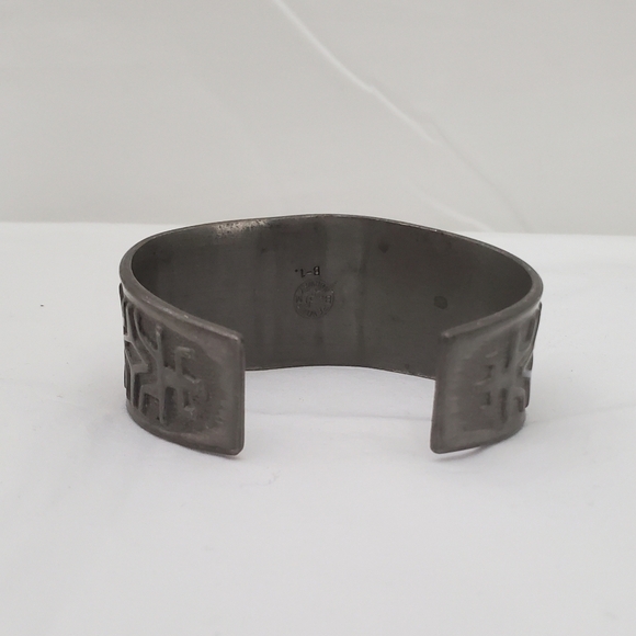 Vintage Brodrene Mylius Norwegian Pewter Unisex Cuff Bracelet - Picture 6 of 11
